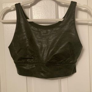 OFFLINE by Aerie crackle sports bra, green, size S